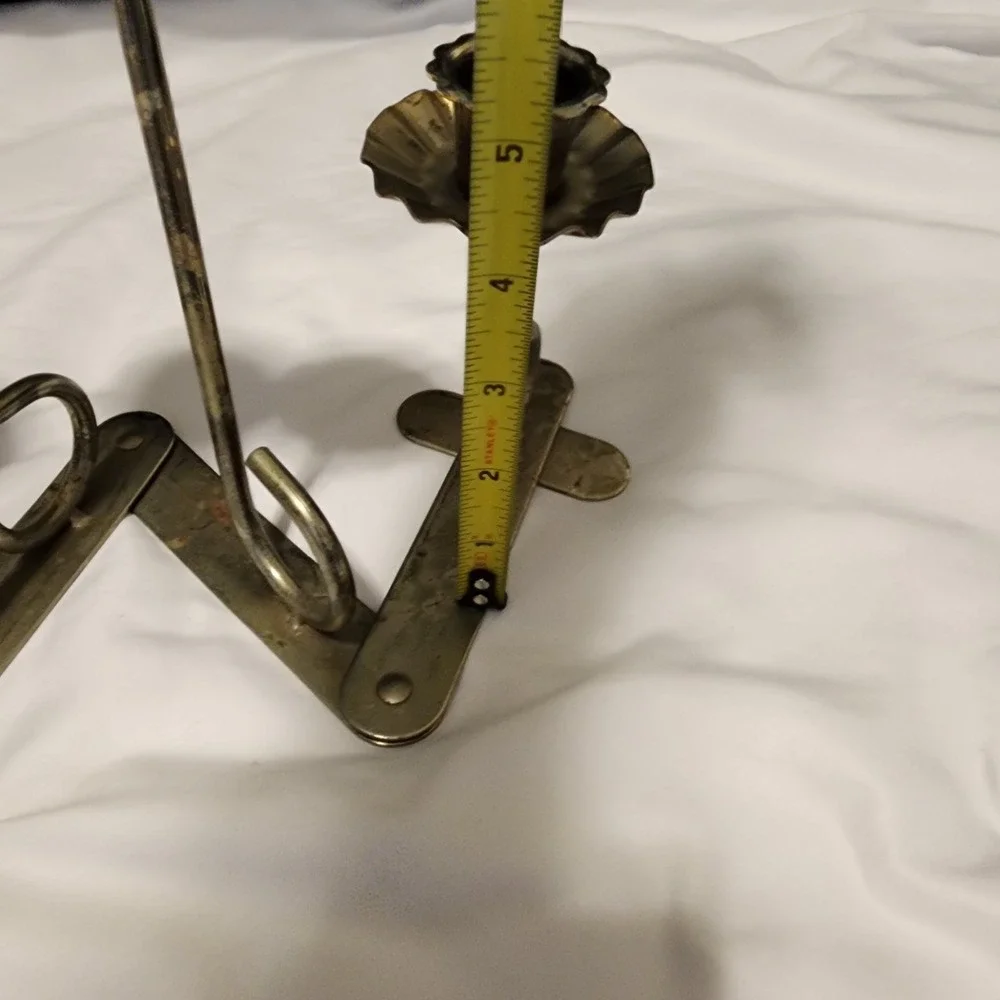 Vintage Jointed Folding Brass Alloy 5 Candle‎ Candelabra Candlesticks Ruffled